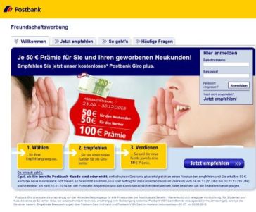 Postbank Freundschaftswerbung